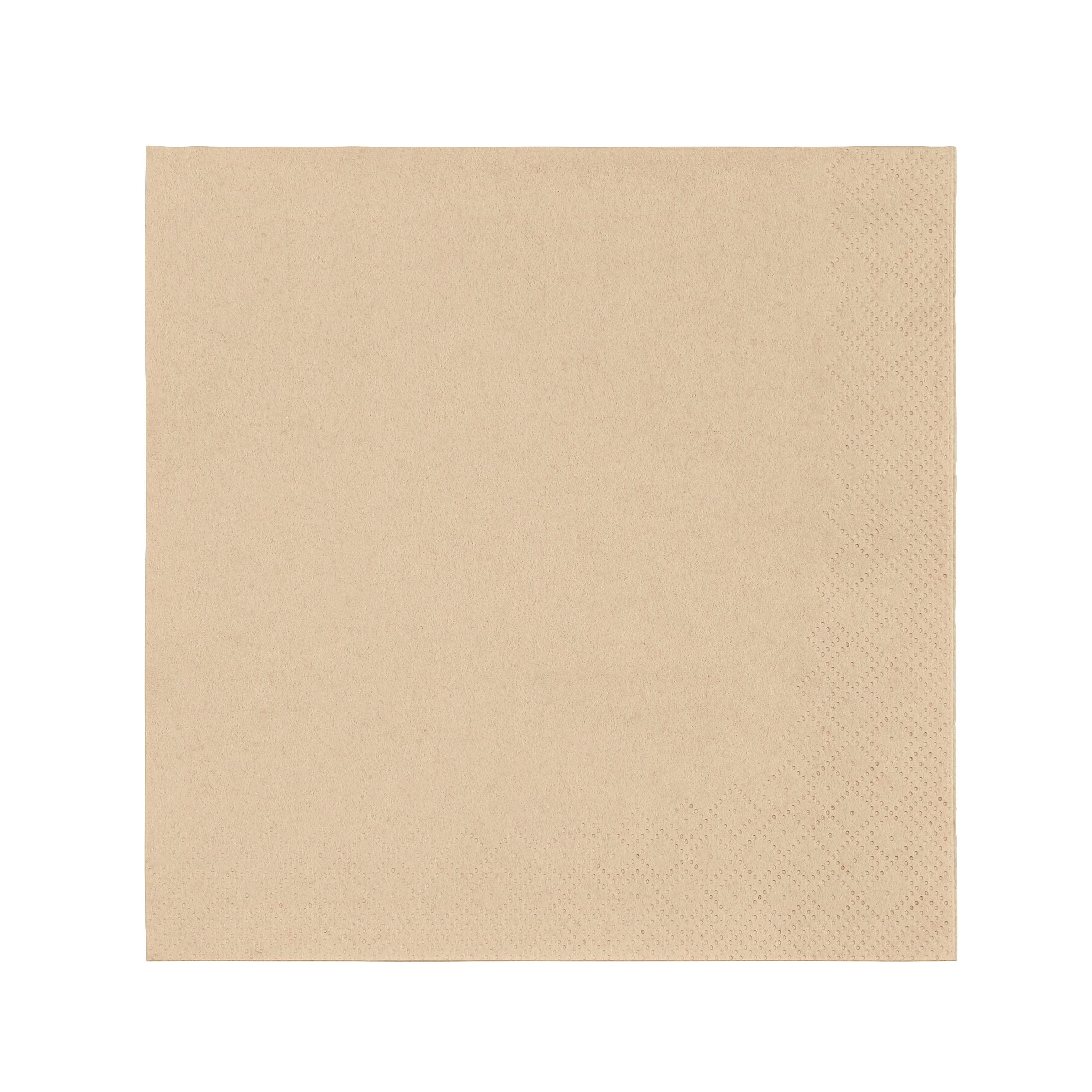 Serviette Lavenia Einfarbig Cappuccino 50 Stk., 33x33 cm - Cappuccino, MODERN, Papier - Luca Bessoni