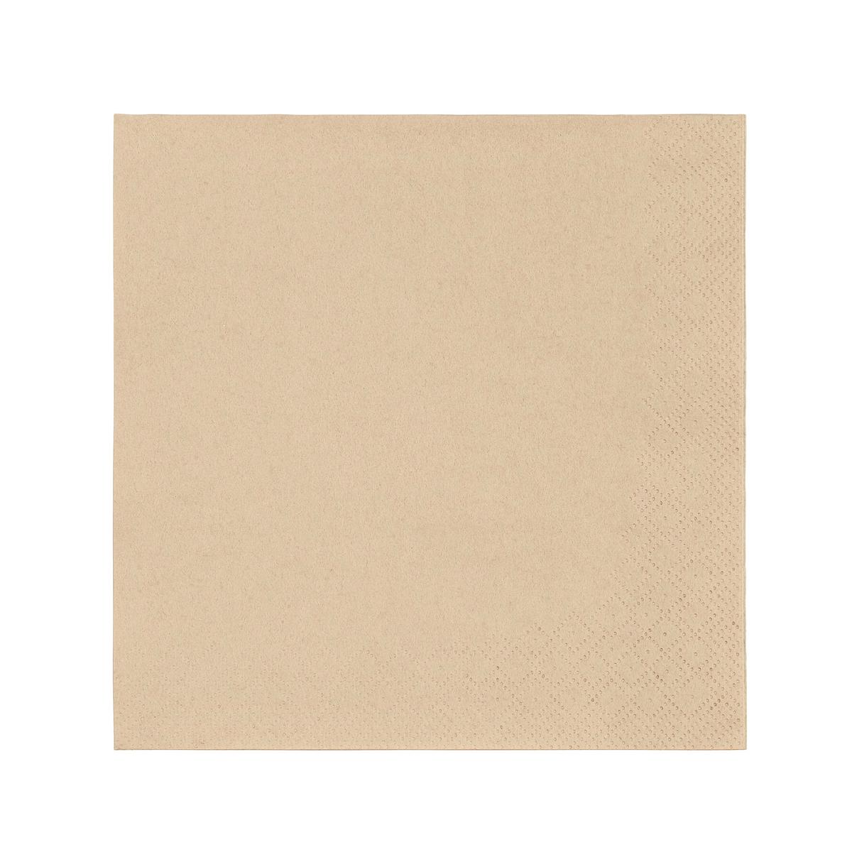 Serviette Lavenia Einfarbig Cappuccino 50 Stk., 33x33 cm - Cappuccino, MODERN, Papier - Luca Bessoni