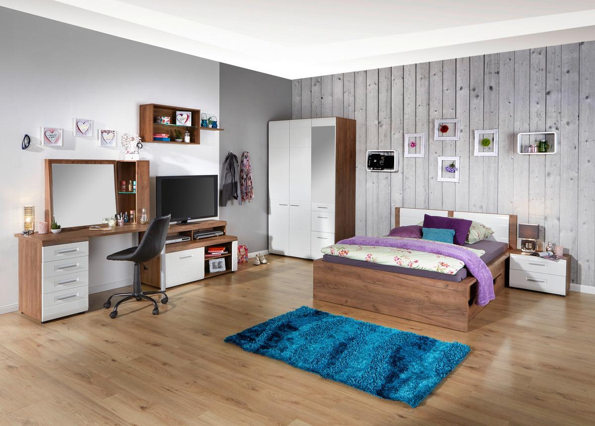 Ágykeret Avensis New 90/200 Cm - tölgyfa színű/fehér, Konventionell, faalapú anyag (90/200cm) - Luca Bessoni