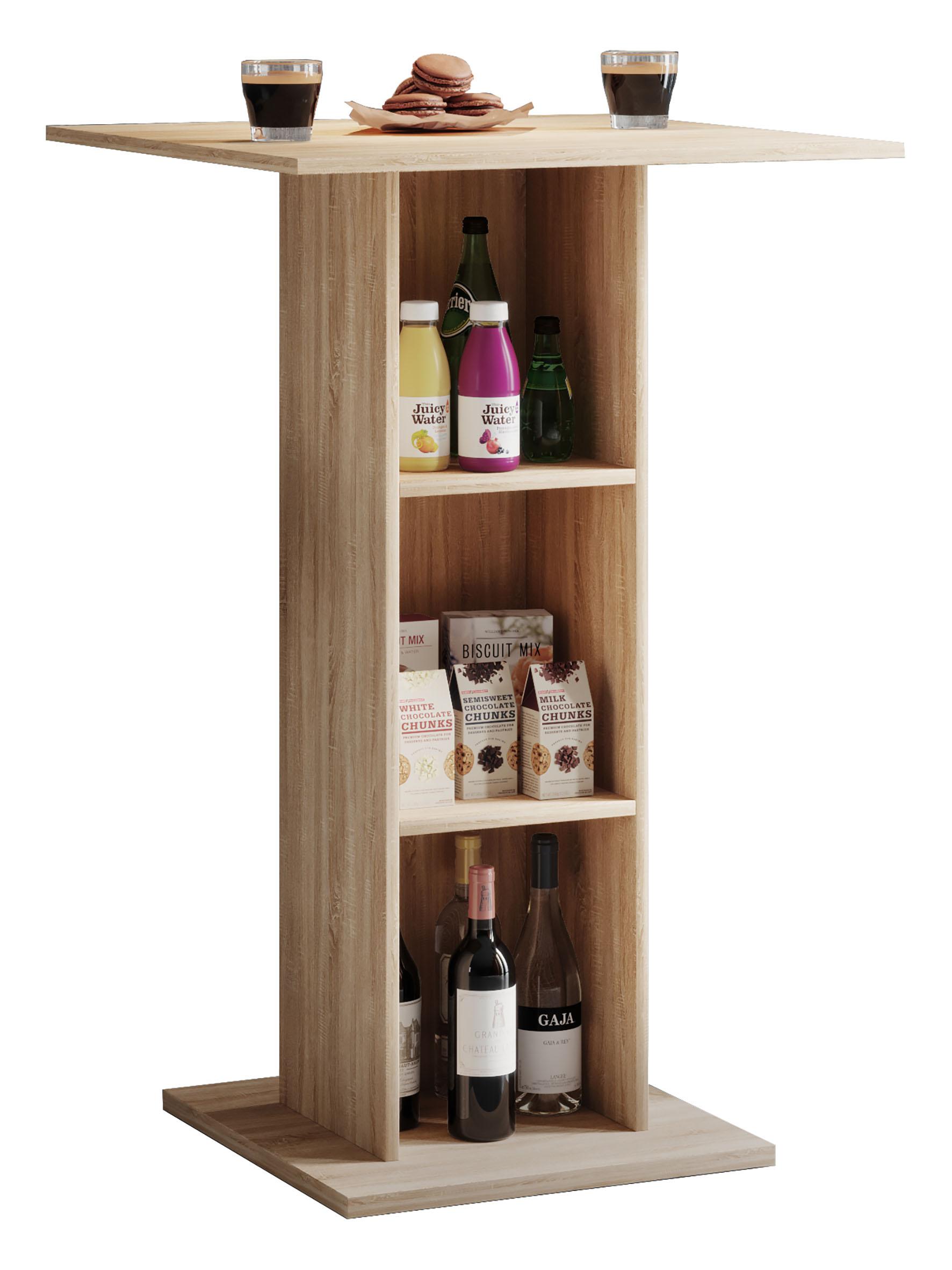 Barový stôl Standos dub sonoma š: 70cm - dub sonoma, Basics, kompozitné drevo (70/70/108cm) - MID.YOU