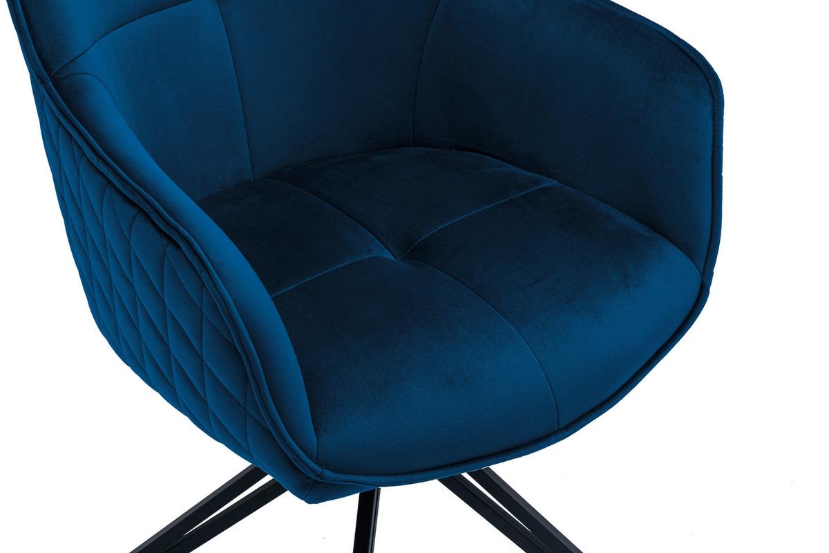 Židle s područkami EMMA, modrá - modrá/černá, Moderní, kov/textil (59/82/62cm) - MID.YOU