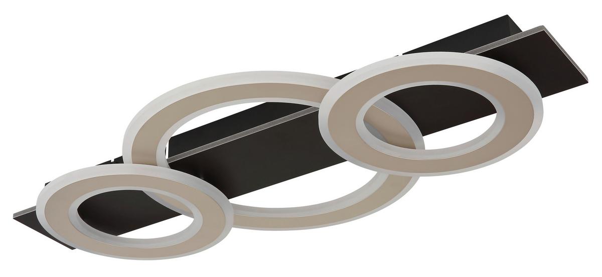 Led-deckenleuchte 48034a-50 Jayden - Champagner/Dunkelbraun, Design, Holzwerkstoff/Kunststoff (73/35/7cm) - Globo