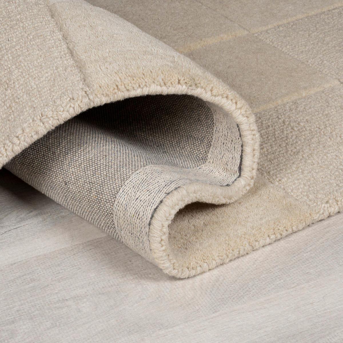 Wollteppich Checkerboard Beige B: 160 cm - Beige, Basics, Textil (160/230cm)