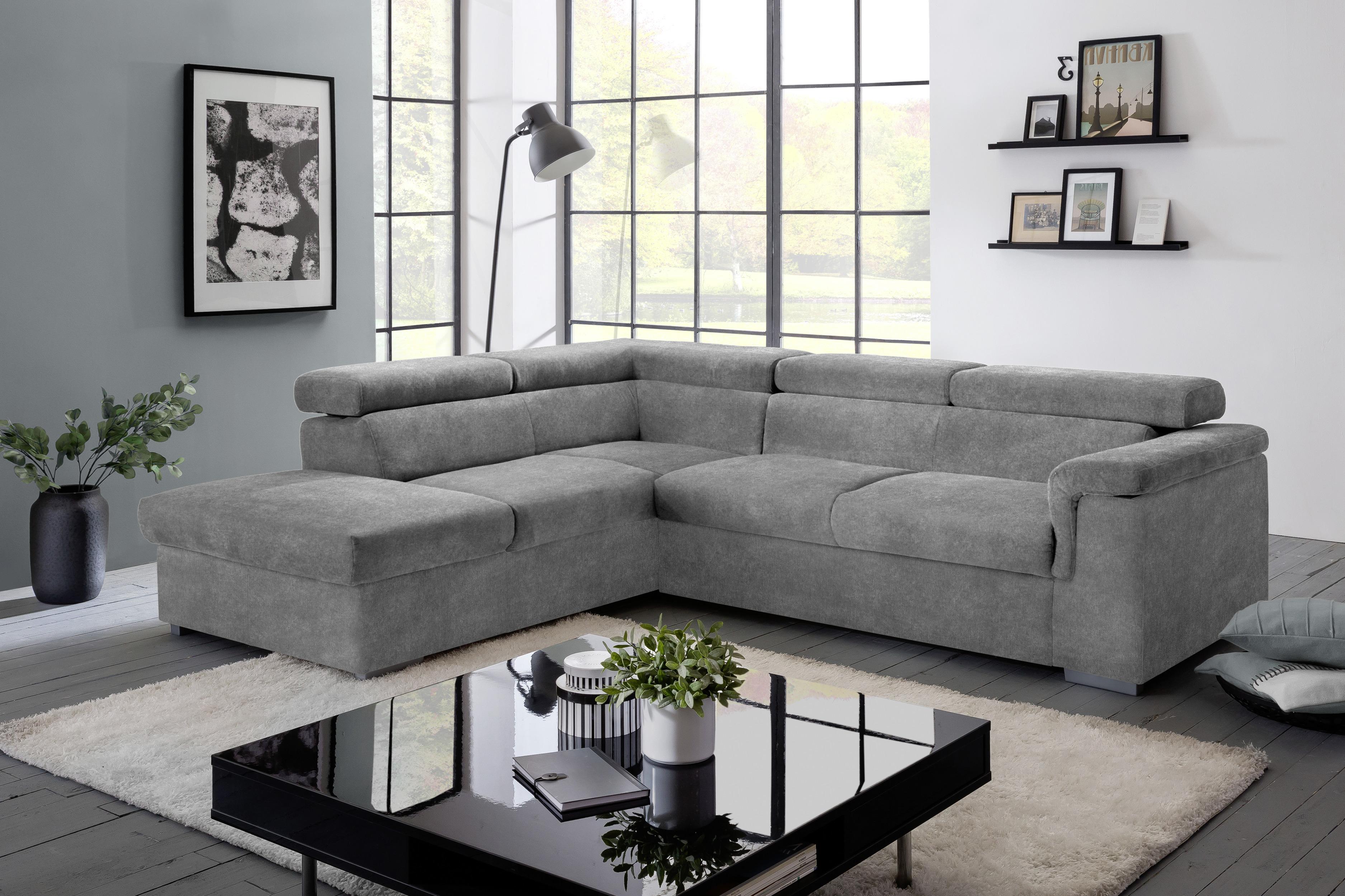 Sedací Souprava Milla Šedá Levý Roh - šedá, Basics, dřevo/textil (217/252cm)