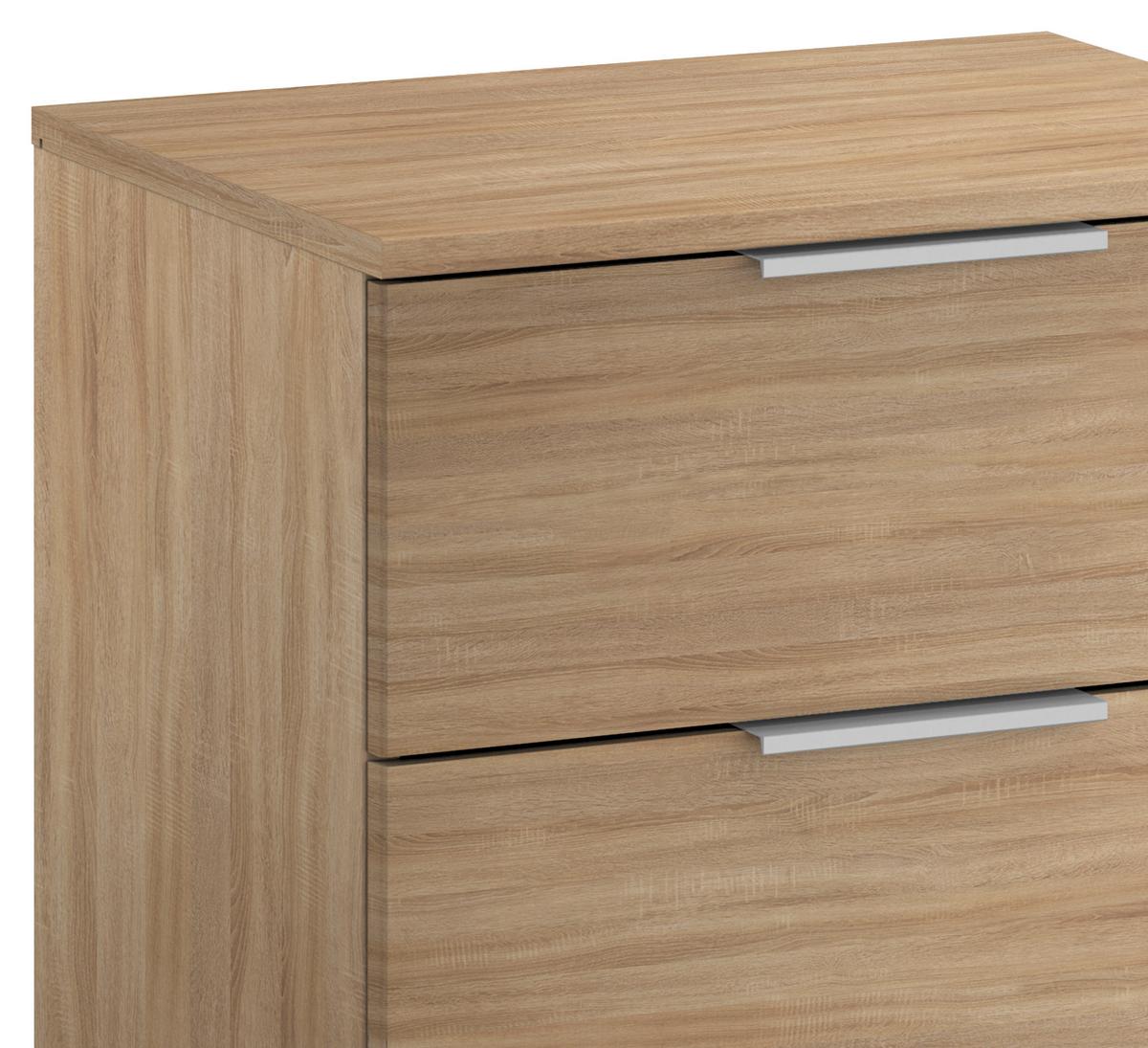 Nachtkästchen Alabama, Sonoma Eiche B: 40 Cm - Alufarben/Sonoma Eiche, MODERN, Holzwerkstoff (40/61/42cm) - Rauch Möbel