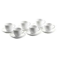 Kaffeetasse Porzellan 180ml 6 stk. mit Untertasse - Weiß, Basics, Keramik (180ml) - Mäser