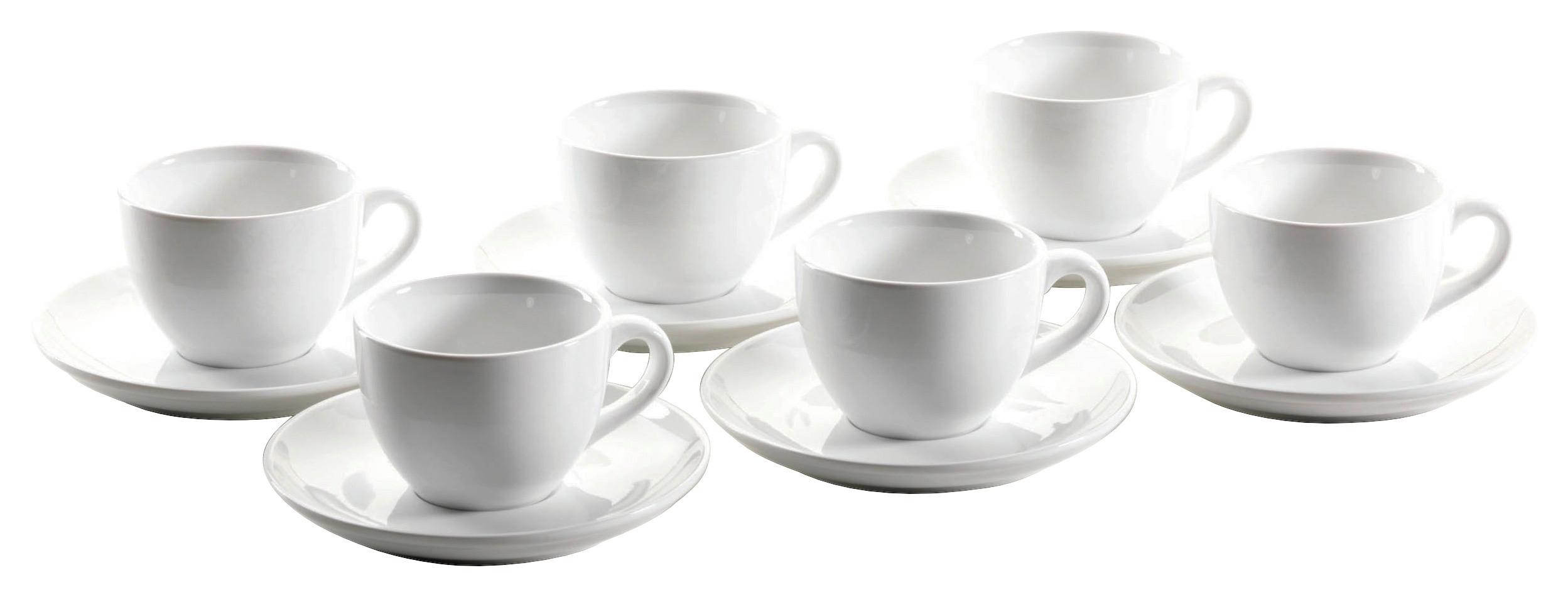 Kaffeetasse Porzellan 180ml 6 stk. mit Untertasse