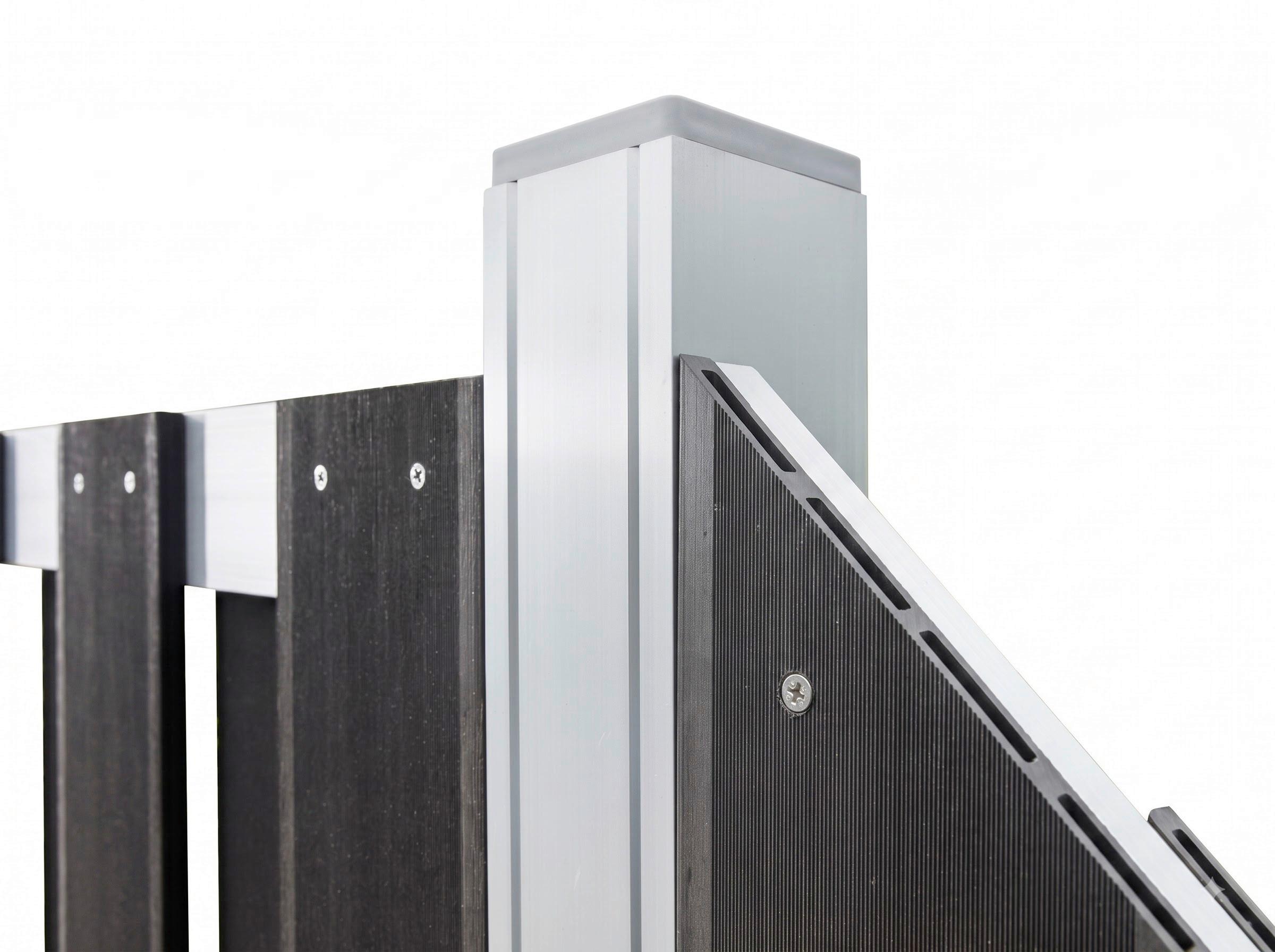 Sichtschutz- Pfosten mit Kappe LxBxH:  68x68x185 cm - Schwarz, Basics, Kunststoff (110/84/84cm)