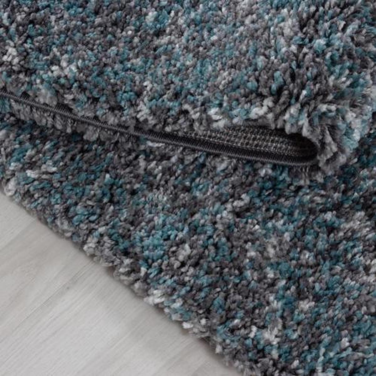 Hochflor Teppich Blau Enjoy 160x230 cm - Blau/Pastellblau, KONVENTIONELL, Textil (160/230cm)