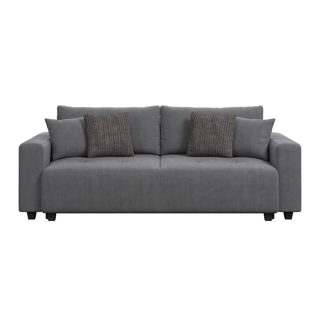 Ecksofa mit Bettfunktion Lily Velours anthrazit ,240x119cm
