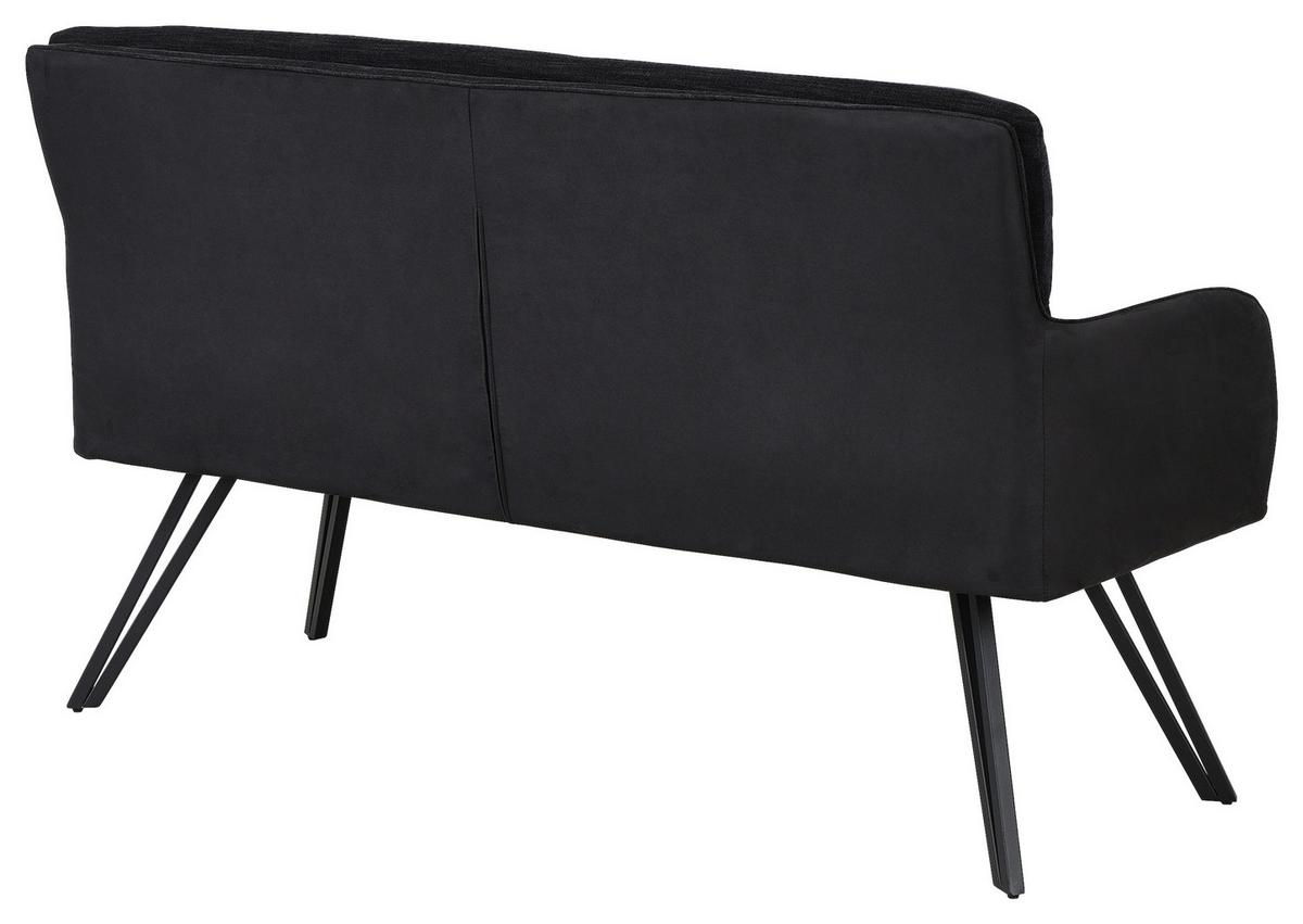 Sitzbank Tino - Schwarz, MODERN, Textil/Metall (140/94/67cm) - MID.YOU