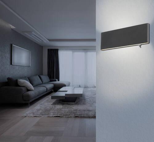 Led-wandleuchte 1-flammig Mit Kippschalter - Opal/Schwarz, Design, Kunststoff/Metall (22,5/4,5/8cm) - Globo