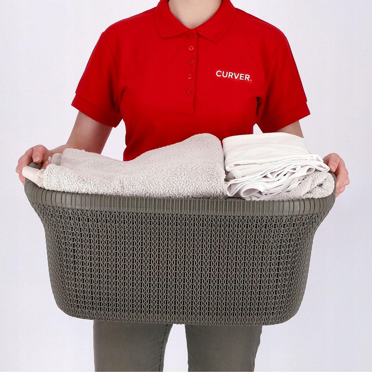 Koš na prádlo HAMPER 40 L - tmavě zelená, Moderní, plast (39/27/60cm)