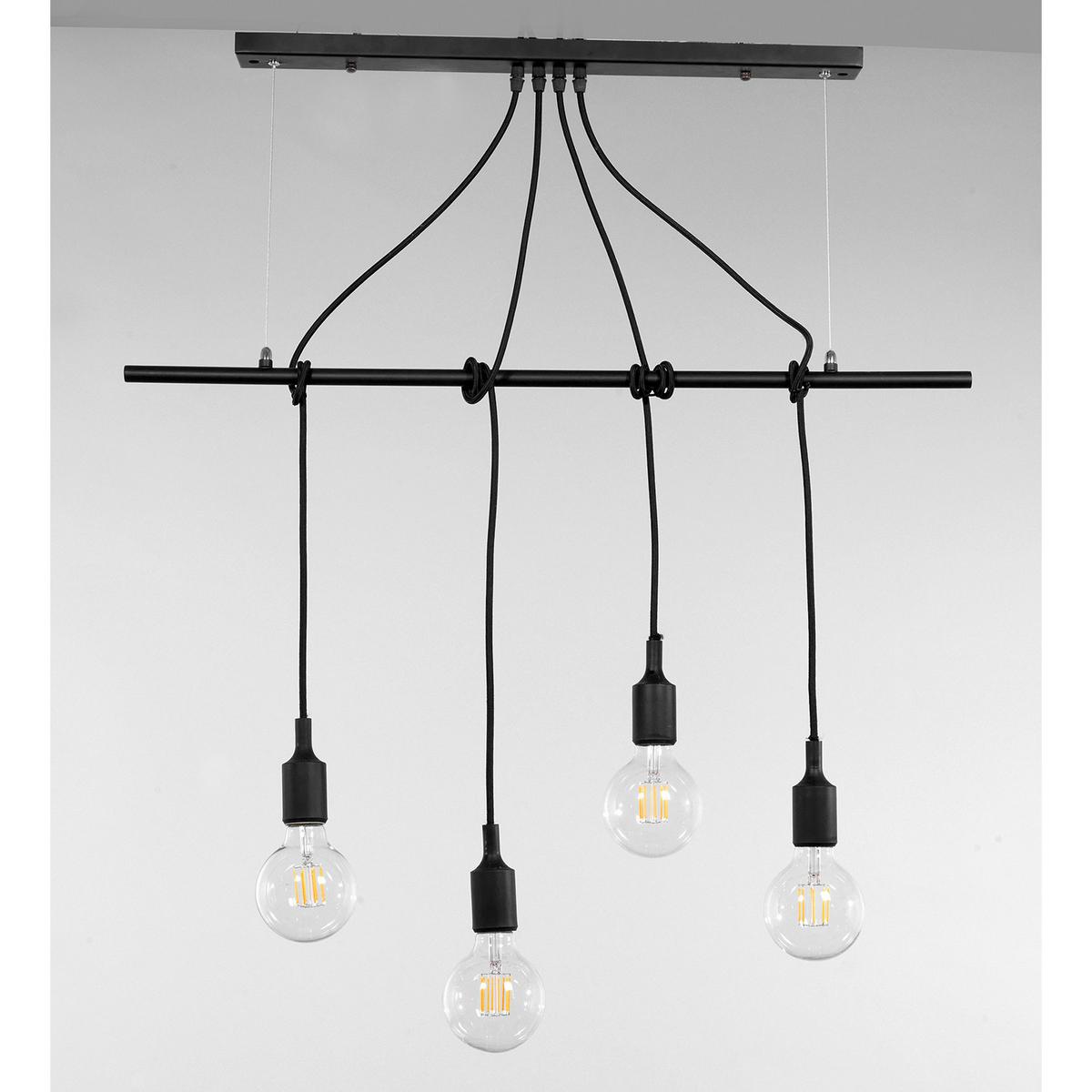 Hängeleuchte Schwarz L: 80 Cm 22w - Schwarz, Basics, Metall (80/20/90cm)