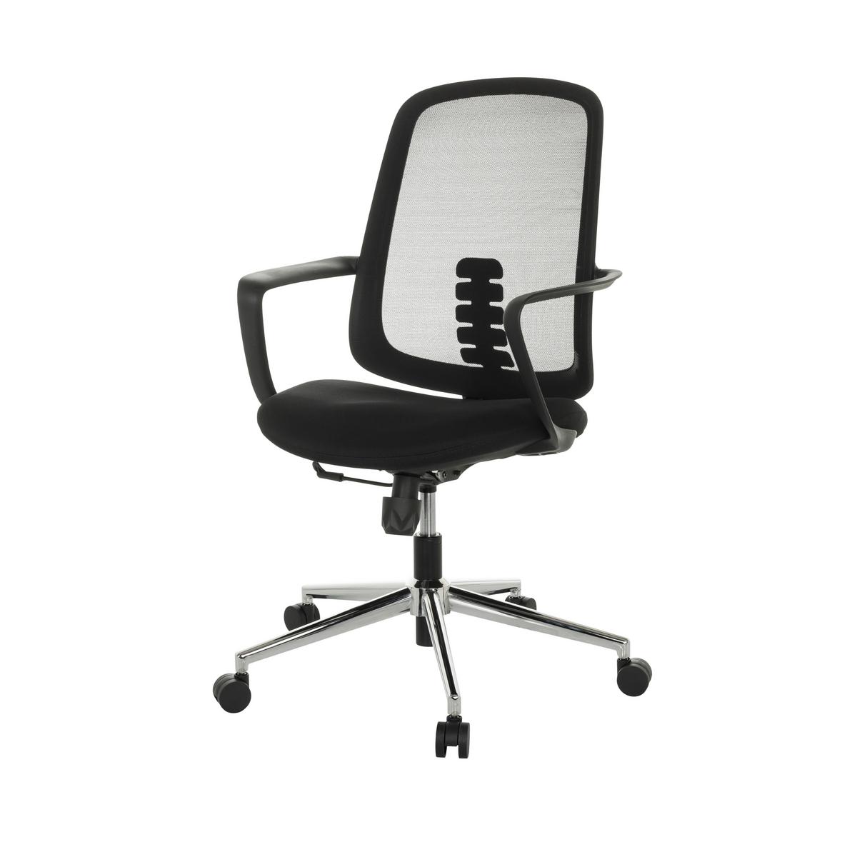 Drehstuhl Sediolo B - Schwarz, Basics, Kunststoff/Textil (63/100-108/63cm) - MID.YOU
