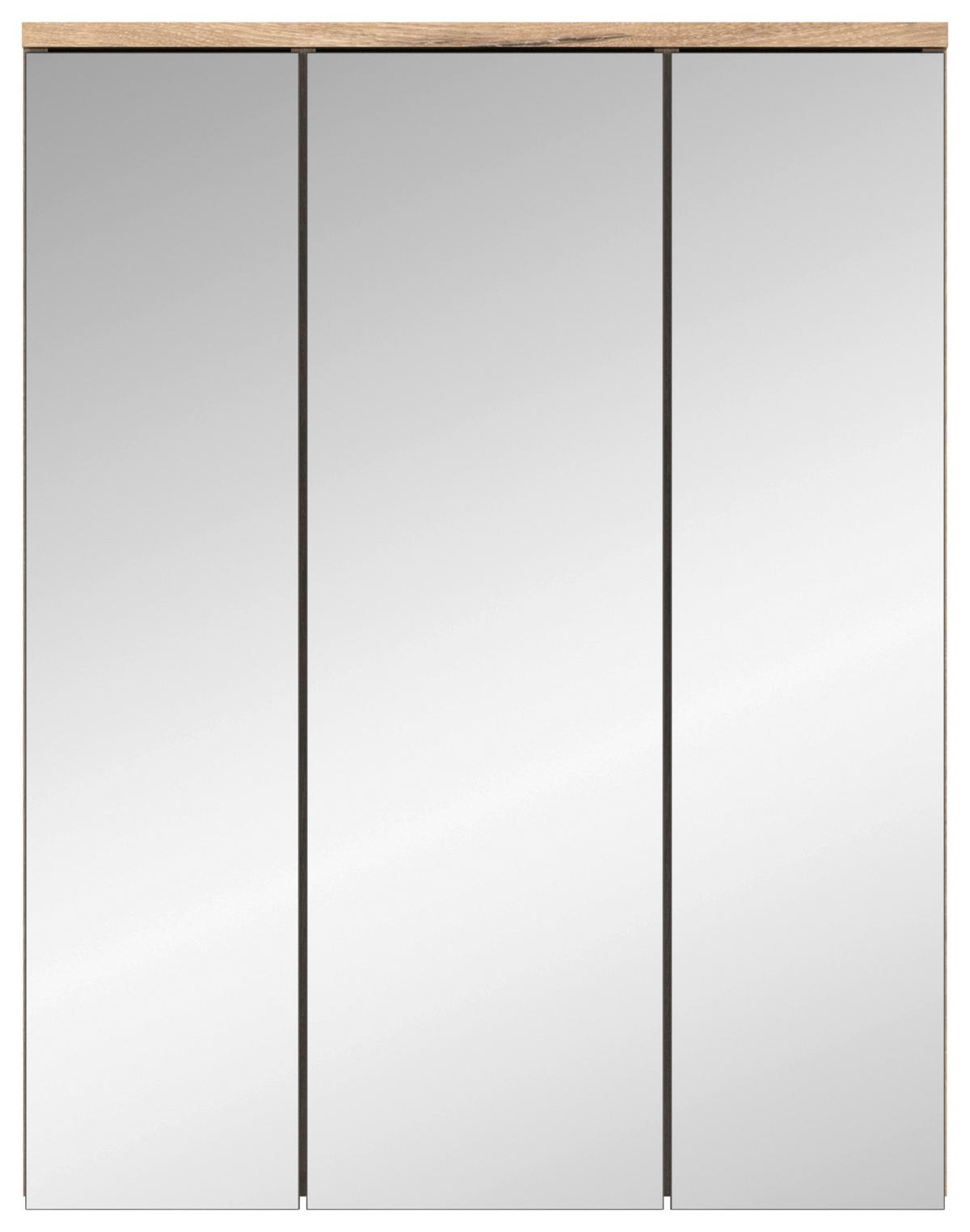 Badezimmer Mason Eiche Dekor Grau - Eichefarben/Schwarz, MODERN, Glas/Holzwerkstoff (97cm) - MID.YOU