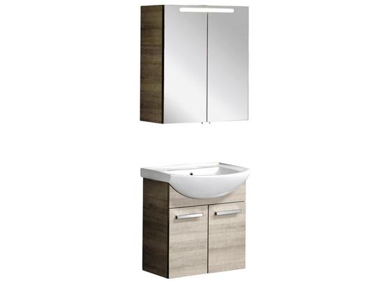 Fackelmann Badezimmer A-vero 70 - Eichefarben/Weiß, MODERN, Glas/Keramik (70/50cm) - Fackelmann Fackelmann Badezimmer A-vero 70 - Eichefarben/Weiß, MODERN, Glas/Keramik (70/50cm) - Fackelmann