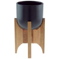 Virágkaspó Hadir - natúr színű/fekete, Modern, fa/kerámia (14/24cm) - Luca Bessoni