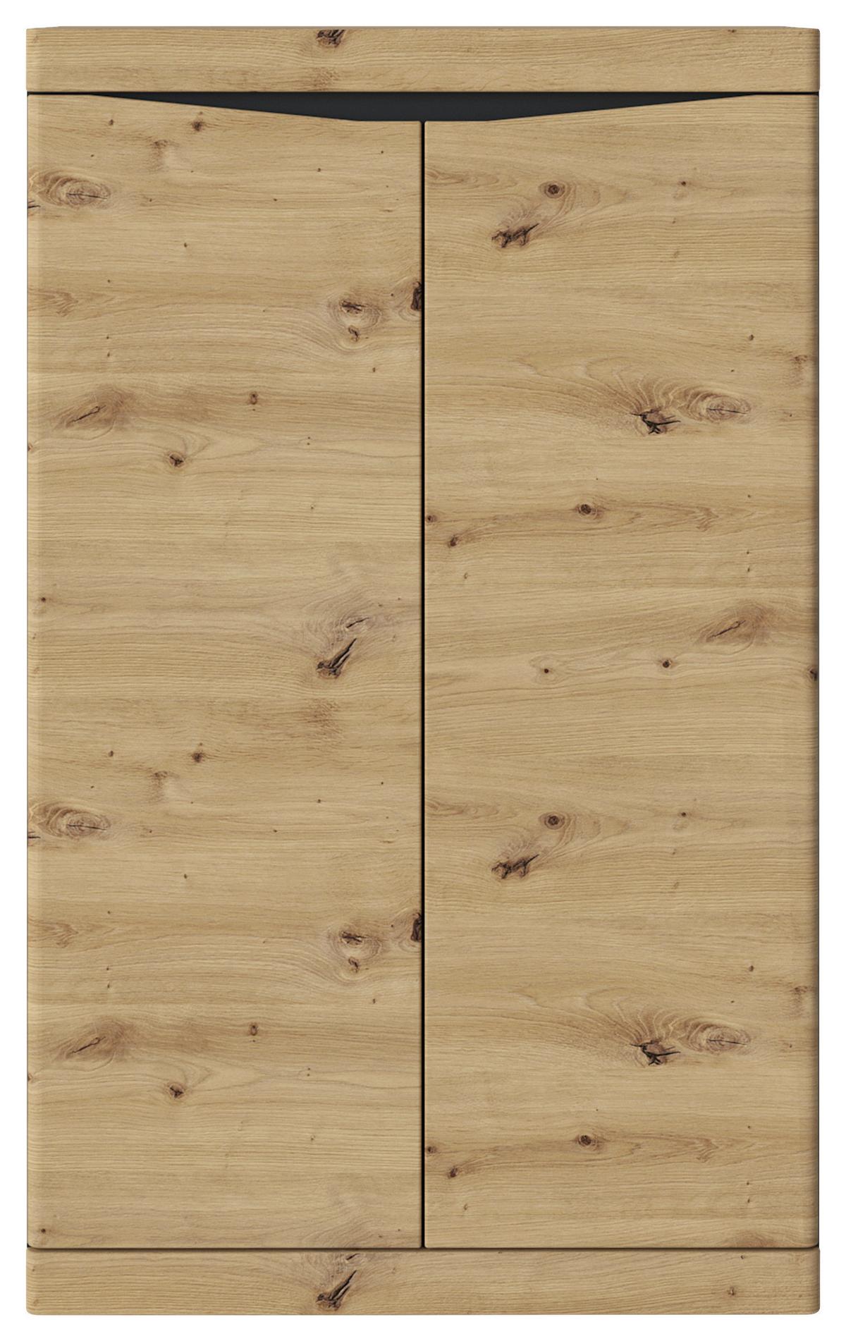Kommode Turino B: 75,8 Cm - Anthrazit/Eiche Artisan, Trend, Holzwerkstoff (75,8/122,8/39,9cm)