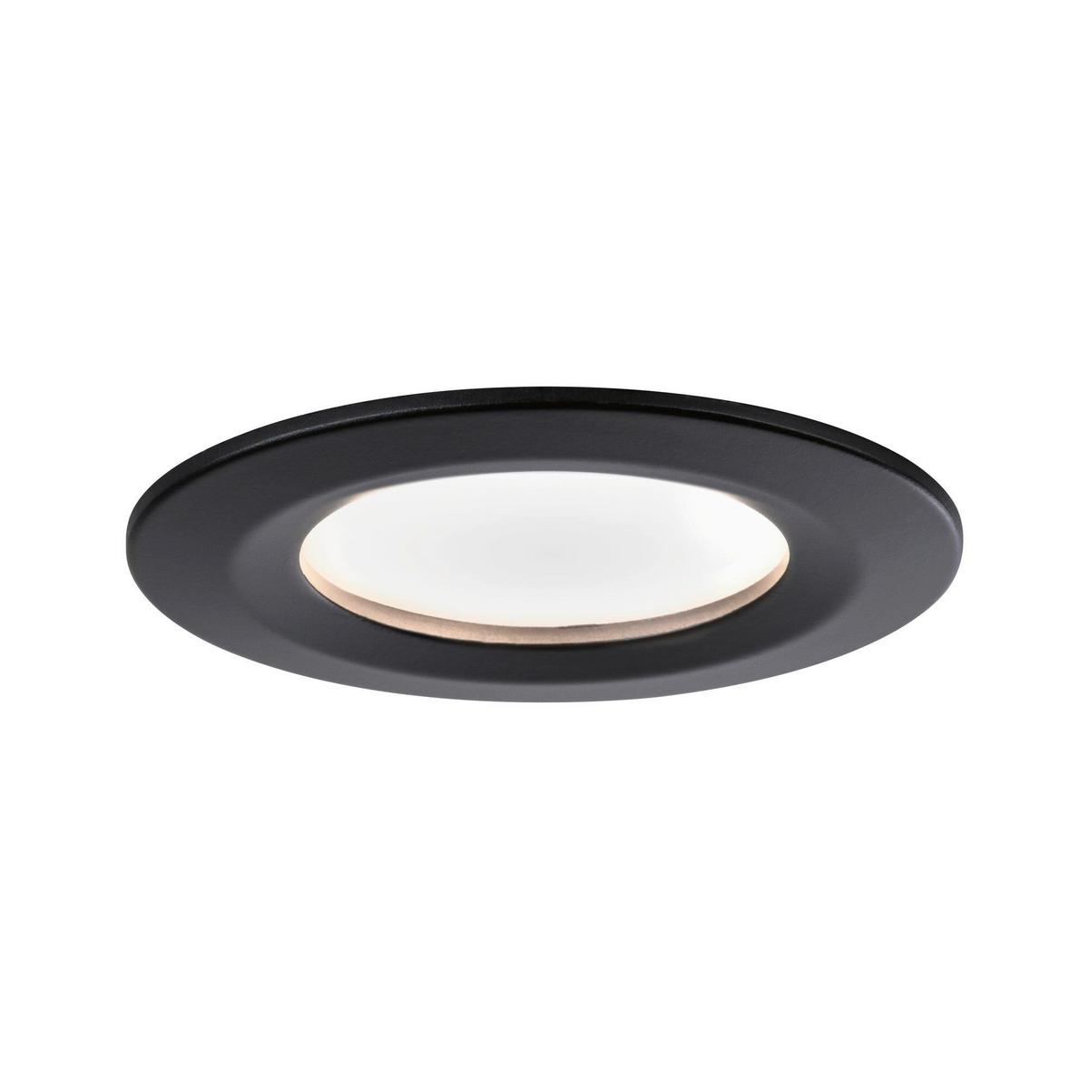 Deckenleuchte 3er-Set Ø 7,8 cm, dimmbar, Rund - Schwarz, Basics, Metall (7,8cm) - Paulmann