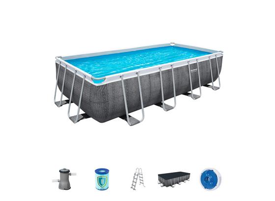 Rechteckiger Pool mit Flechtoptik Rechteckiger Pool mit Flechtoptik