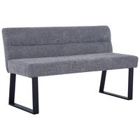 Sitzbank Kea Mit Lehne Grau, B: 140 Cm - Schwarz/Grau, KONVENTIONELL, Textil/Metall (140/83/61cm) - MID.YOU