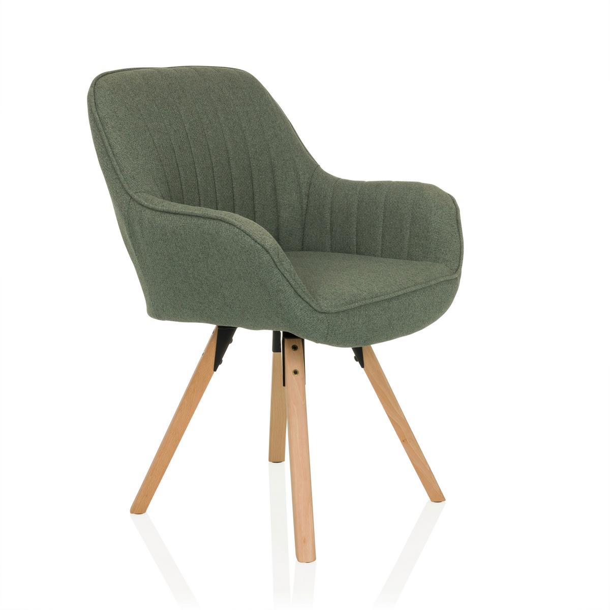 Armlehnstuhl Scandi Ted Mintgrau B: 56 cm - Mintgrau/Buchefarben, MODERN, Holz/Textil (56/84/62cm) - MID.YOU