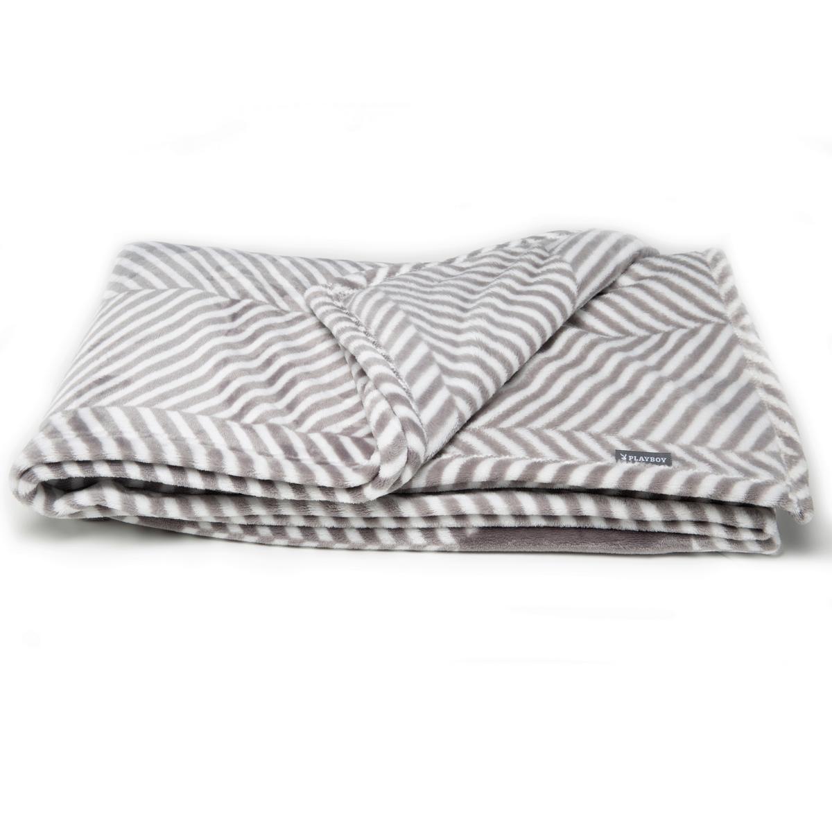 Kuscheldecke Jackie Grau/ Weiß 150x220 cm - Weiß/Grau, Basics, Textil (150/220cm) - Playboy