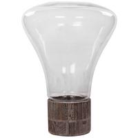 Windlicht Eris Grau, 31x38 cm - Grau, LIFESTYLE, Glas/Holzwerkstoff (31/38cm) - Kayoom