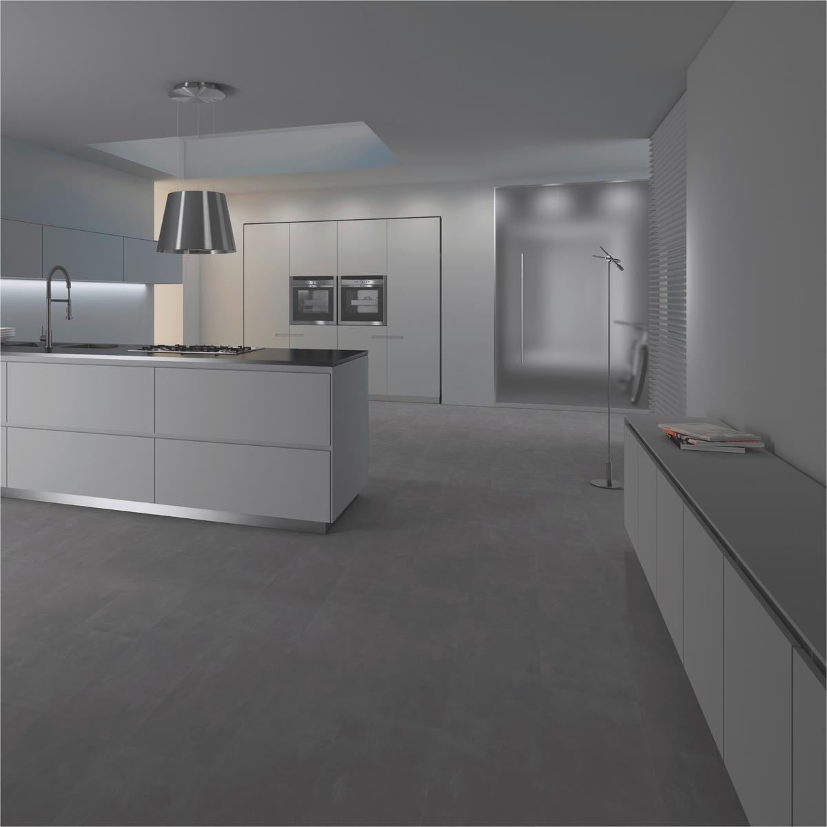 Designboden Steinoptik Grau /dunkelgrau Stärke 4,2mm - Dunkelgrau/Grau, Basics, Kunststoff (60.5/30.48/0.42cm)