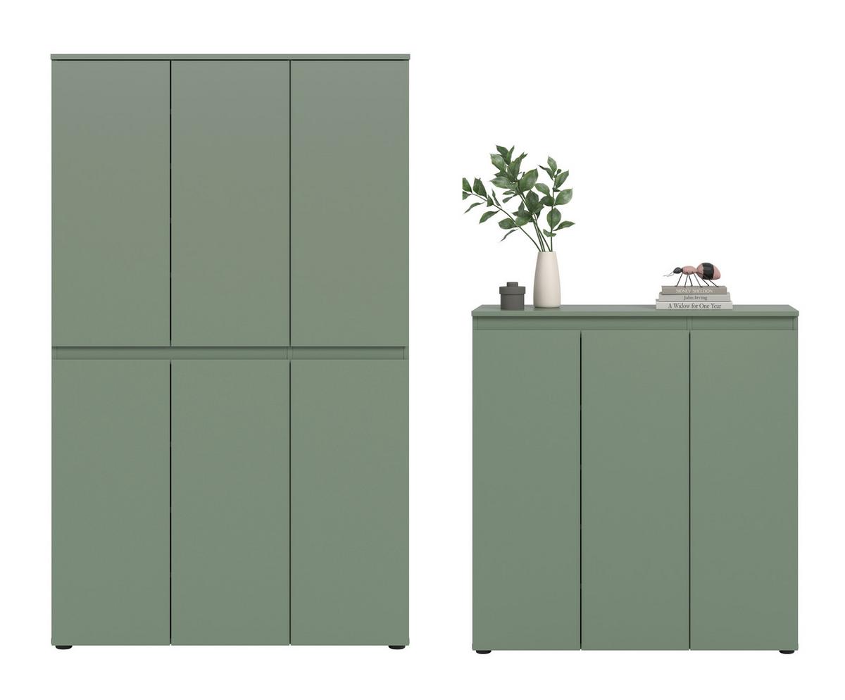 Garderobenschrank Scarpa Graugrün B: 175 Cm - Schwarz/Graugrün, Design, Holzwerkstoff (235/175/37cm) - Livetastic