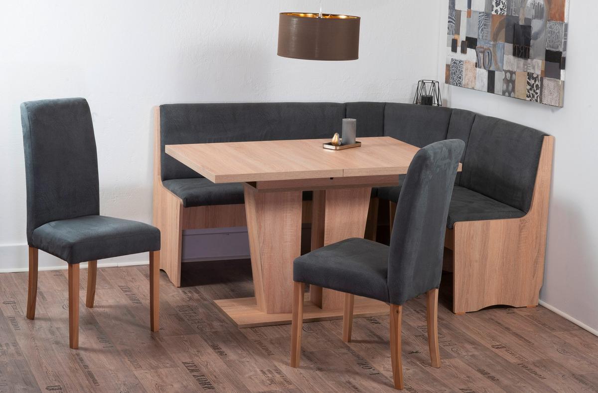 Eckbankgruppe Duisburg Veduso Titanic Grau/Eiche D. L: 125cm - Grau/Sonoma Eiche, KONVENTIONELL, Holz/Holzwerkstoff (125/89/165cm) - MID.YOU