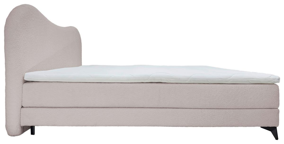 Polsterbett Pienza Sandfarben Lf: 180x200 cm - Sandfarben/Schwarz, MODERN, Textil (180/200cm) - Livetastic