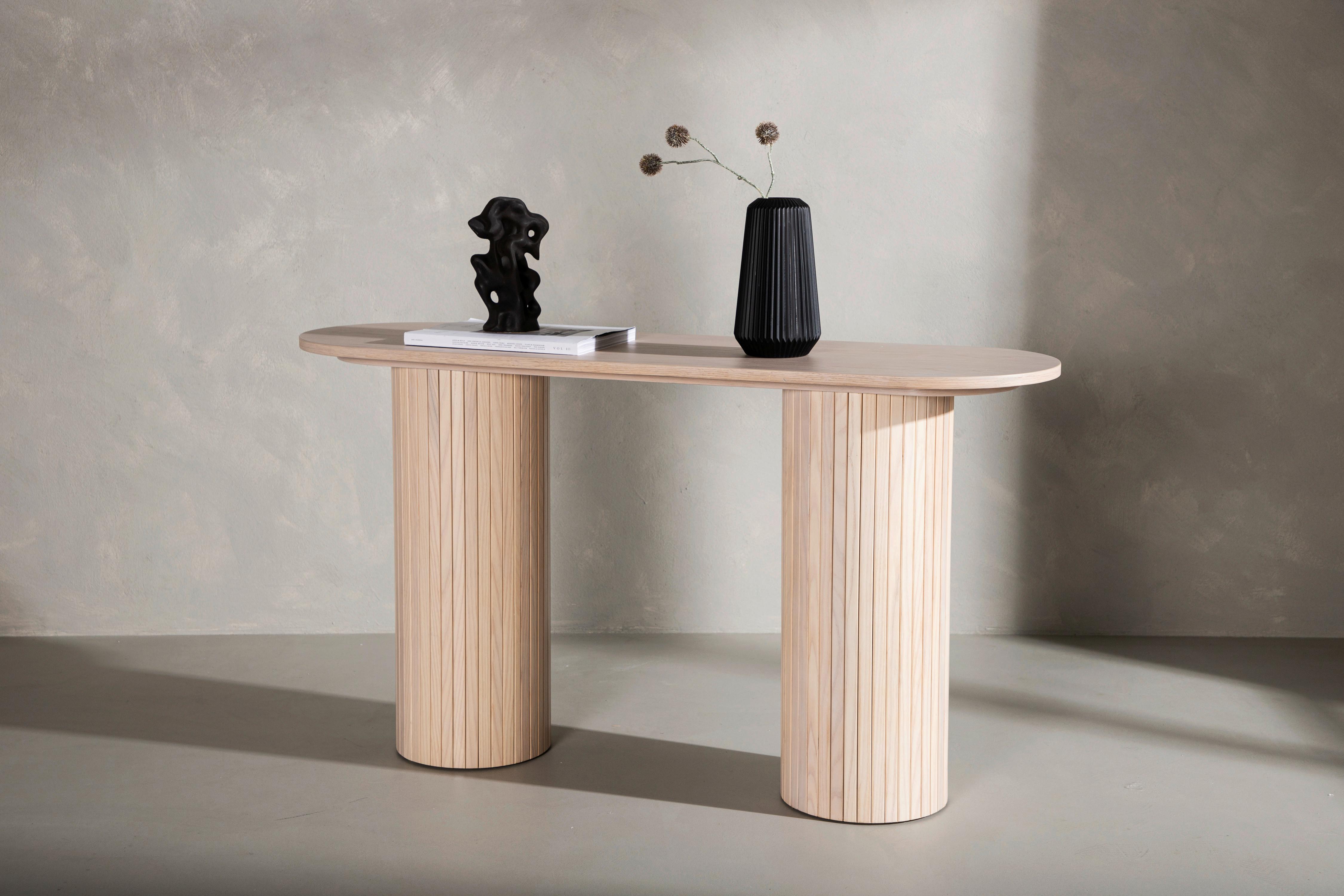 Konsole Bianca - Beige/Weiß, Design, Holzwerkstoff (130/40/72cm) - Livetastic