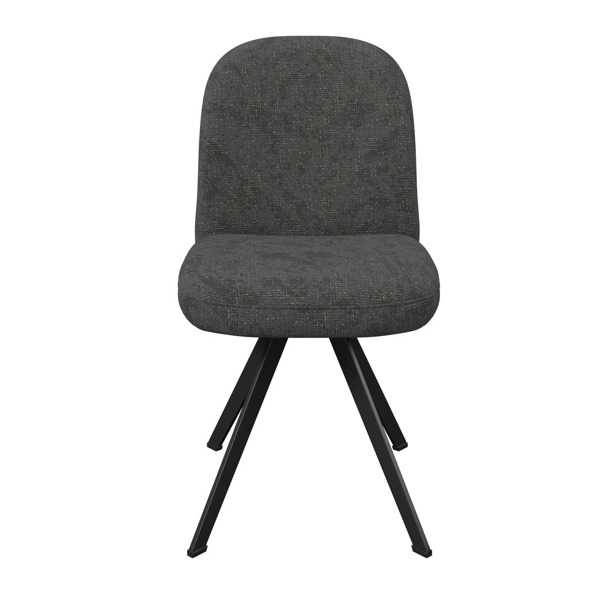 Stuhl schwarz/Metallbeine Ulmo 47/91/61 cm - Schwarz, MODERN, Textil/Metall (47/91/61cm)