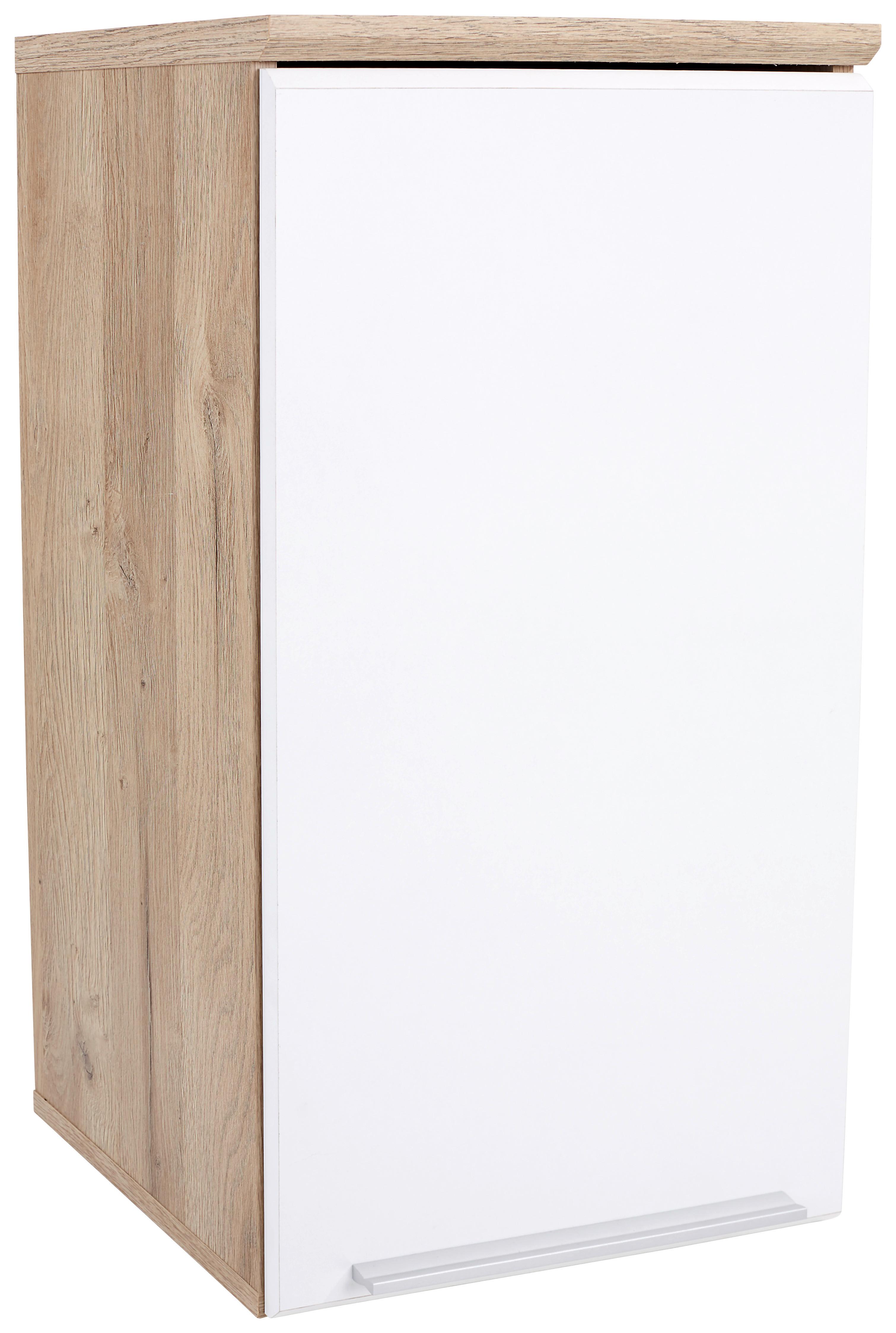 Hängeschrank Mindi B: 40,2cm, Weiß + Eiche Dekor - Eichefarben/Weiß, KONVENTIONELL, Holzwerkstoff/Kunststoff (40,2/68,1/29,8cm)