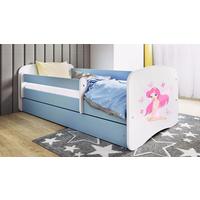 Kinder-/Juniorbett Babydreams Inkl. Matratze 80x160 - Blau/Birkefarben, MODERN, Holz/Holzwerkstoff (80/160cm) - MID.YOU