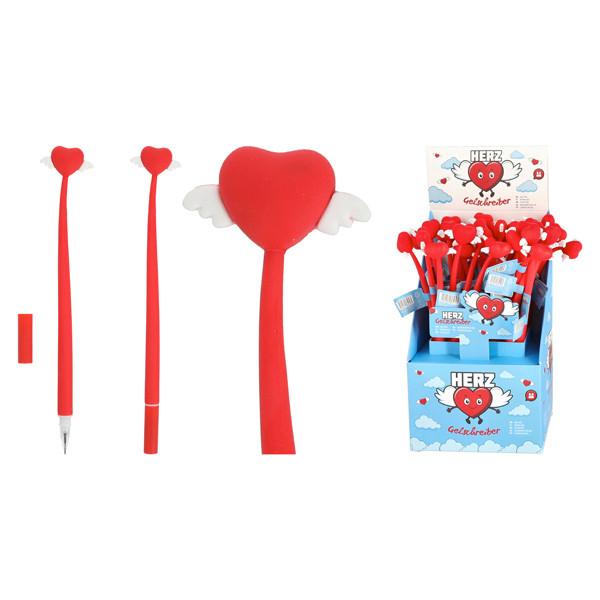 Gelschreiber Herz - Rot, Basics, Kunststoff (6,00/25/0,5cm)