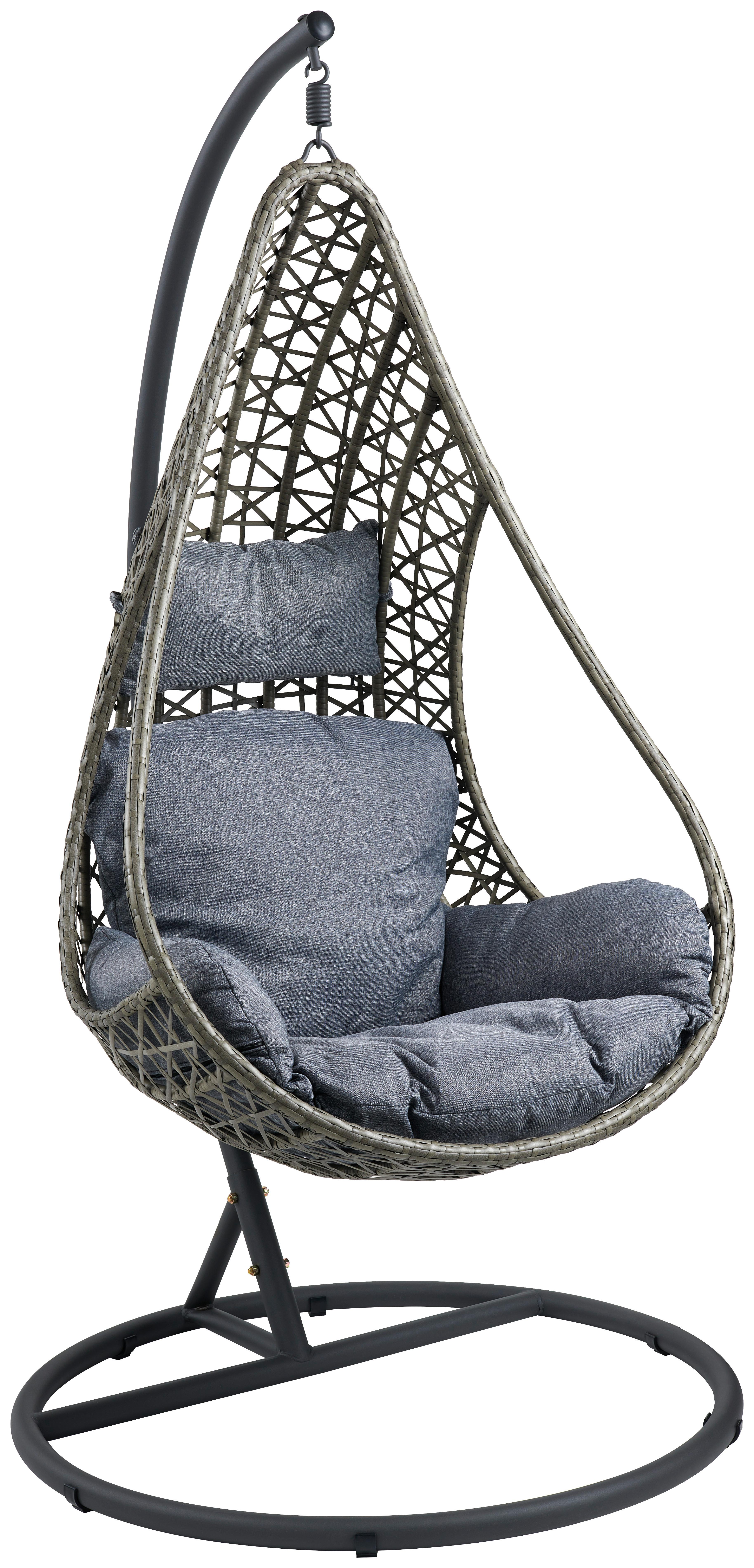 Függőfotel Monaco - barna/fekete, Modern, műanyag/textil (105/200/105cm) - Beldano