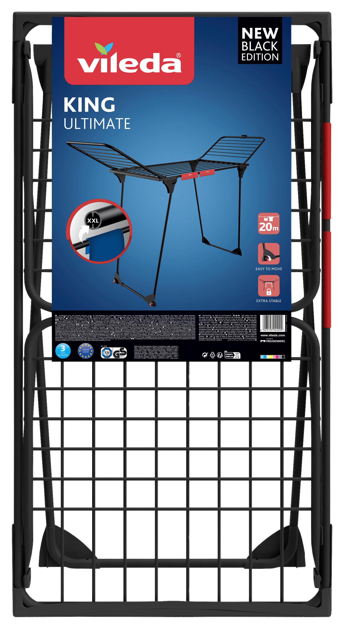 Standtrockner Vileda Wäscheständer - Schwarz, Basics, Metall (56/7/107cm) - Vileda