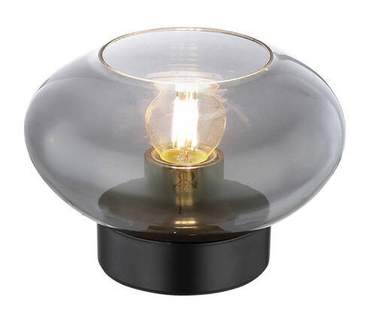 Tischleuchte 15572t - Schwarz, Design, Glas/Metall (18/12,5cm) - Globo
