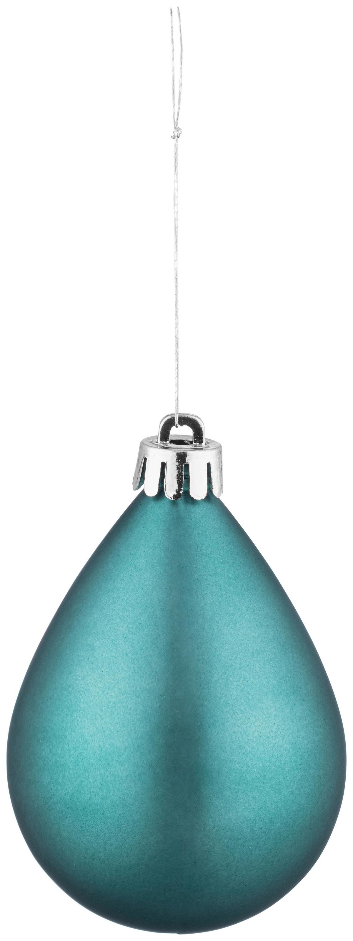 CHRISTBAUMKUGEL-SET Ines, Türkis, 90-teilig - Türkis, KONVENTIONELL, Kunststoff - Luca Bessoni