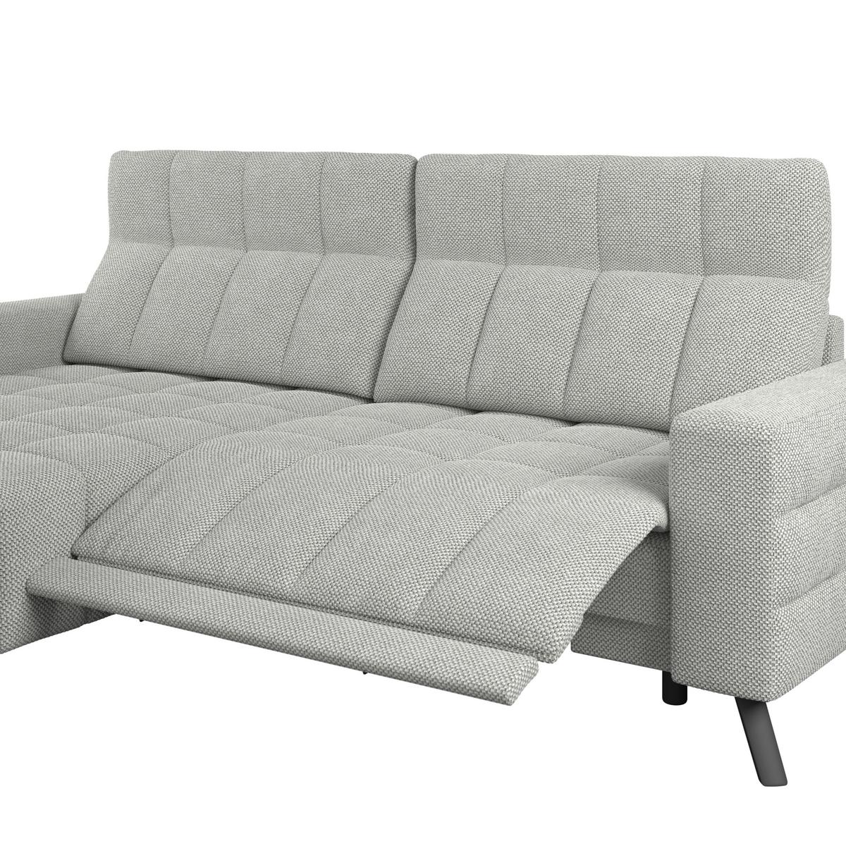 Ecksofa Milano Microfaser hellgrau, B: 178 cm - Hellgrau/Schwarz, MODERN, Holz/Textil (178/256cm) - Luca Bessoni