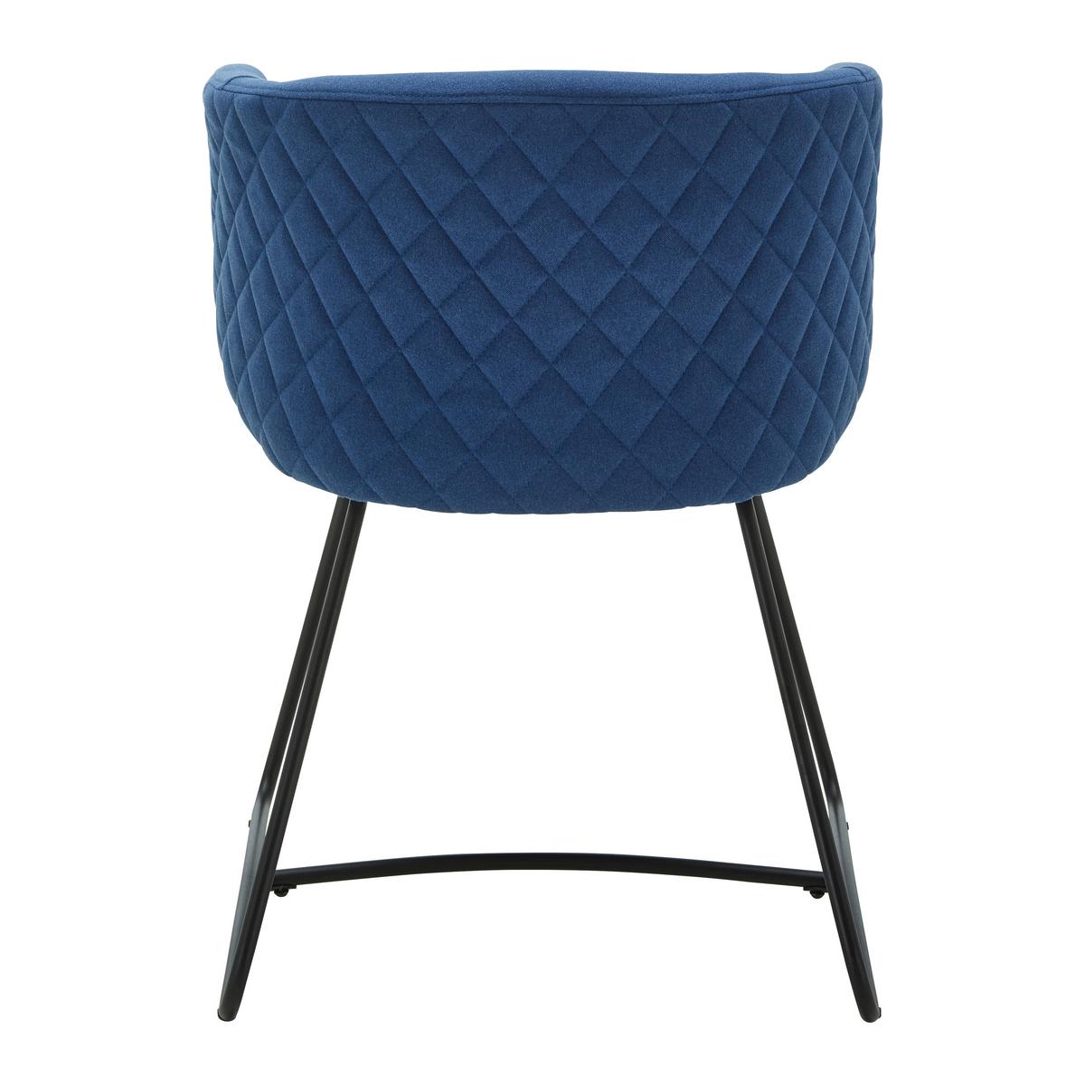 Židle IVA modrá - modrá/černá, Moderní, kov/textil (55/76/57cm) - Bessagi Home