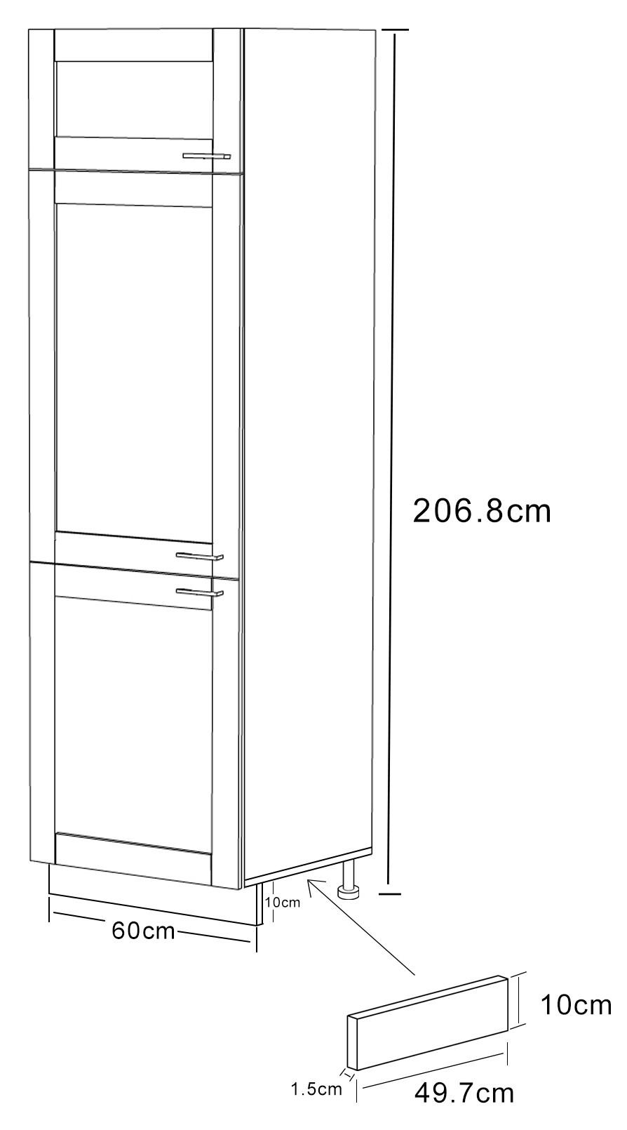 Küchen-hochschrank Colura B: 60 Cm Anthrazit/weiß - Anthrazit/Weiß, Trend, Holzwerkstoff/Kunststoff (60/207/57cm) - MID.YOU