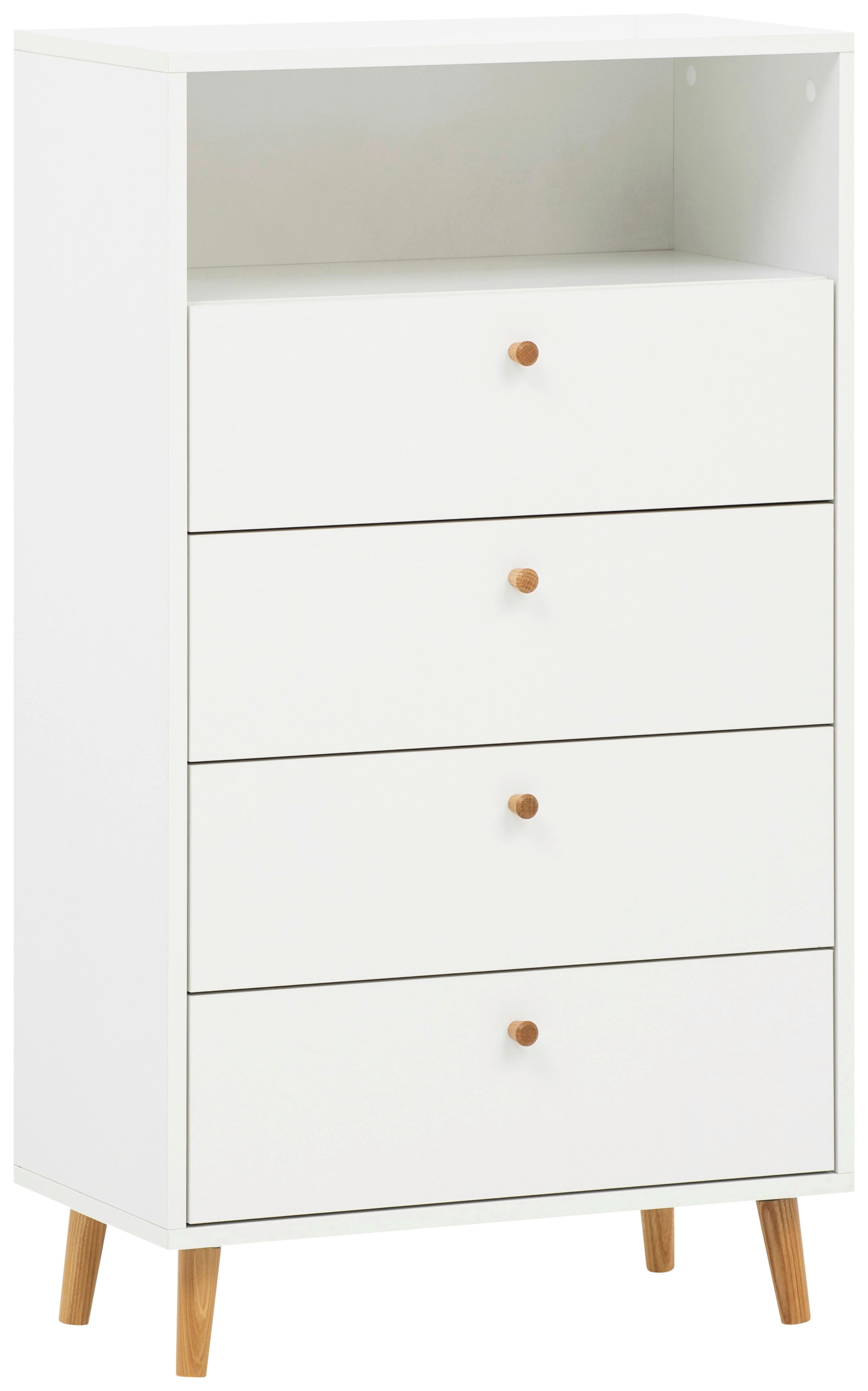 HIGHBOARD Bjarne, Weiß B: 60,2 cm - Weiß/Grün, Design, Holzwerkstoff (60,2/104,4/33,05cm) - MID.YOU