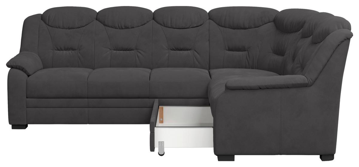 Ecksofa Marcus - Anthrazit/Schwarz, Basics, Textil (263/211cm) - MID.YOU