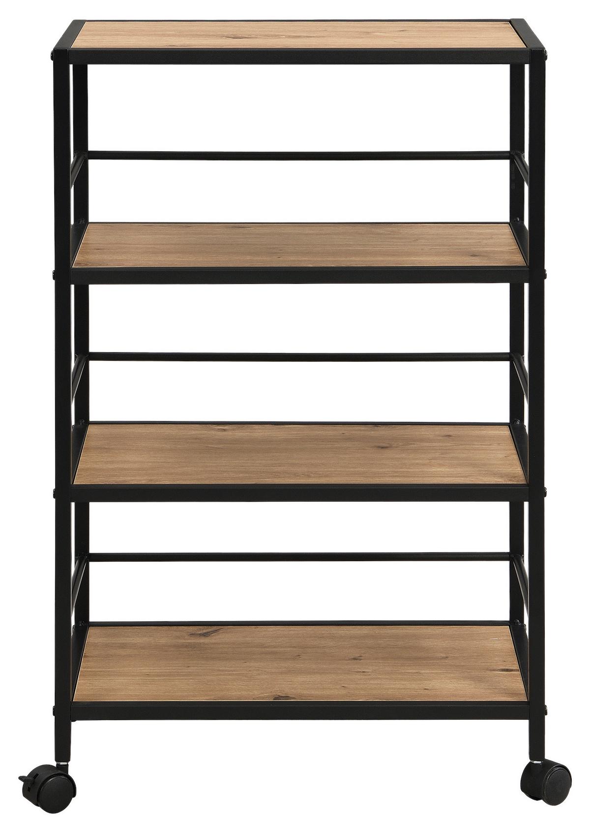 Servierwagen Bozen - Schwarz/Eiche Artisan, MODERN, Holzwerkstoff/Metall (50/80/33cm)