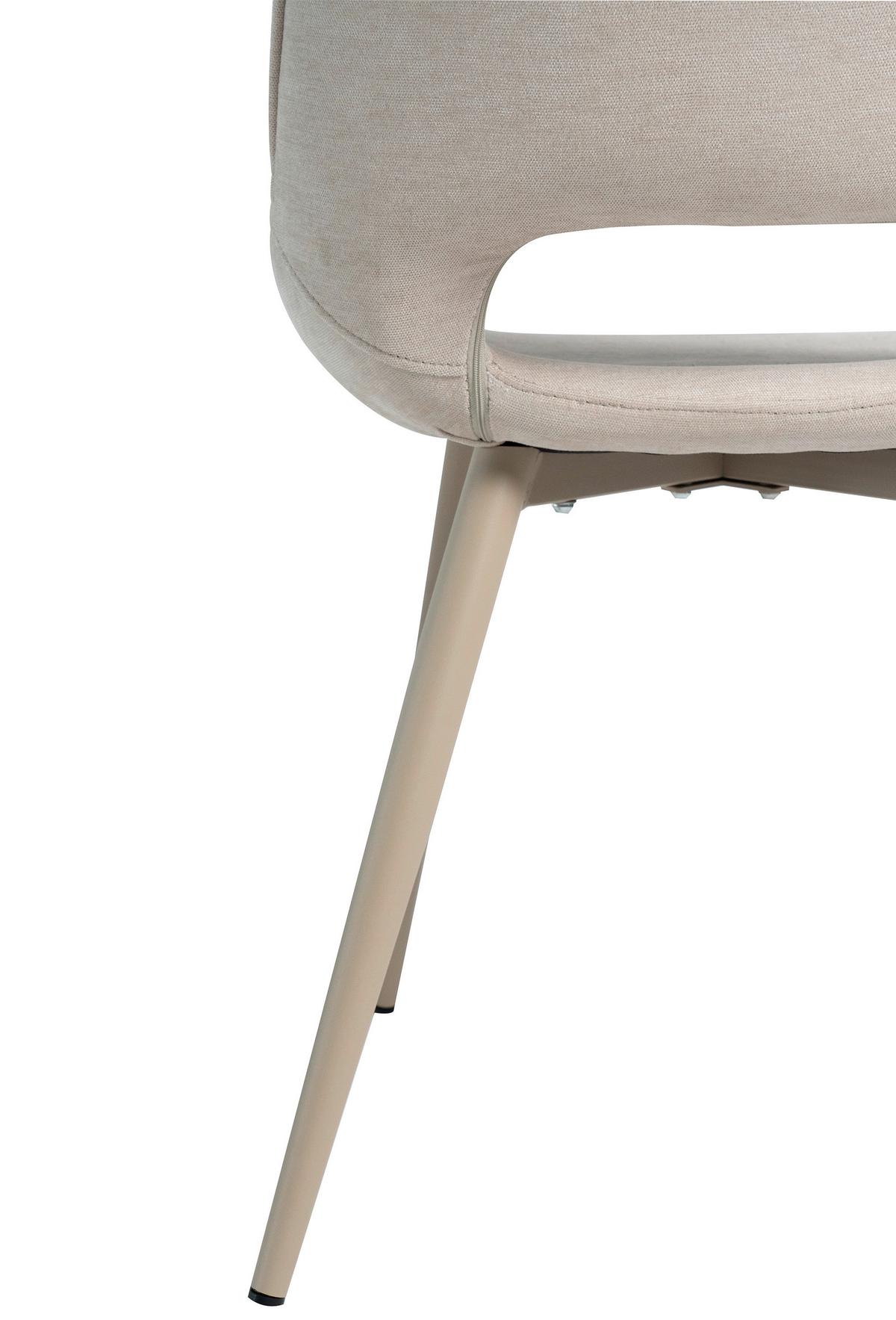 Stuhl Vero Beige B: 50 cm - Beige, MODERN, Textil/Metall (50/86/62cm) - Livetastic