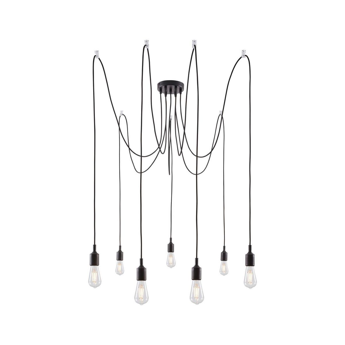 Hängeleuchte H: 200 cm 7-Flammig - Schwarz, Basics, Metall (15,0/200,0cm) - Paulmann